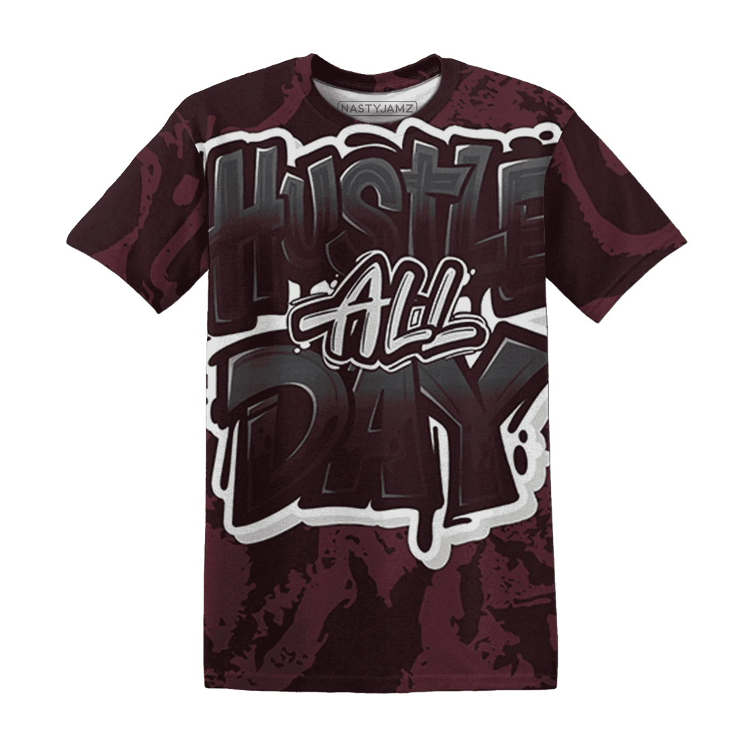 VaporMax-Night-Maron-Burgundy-T-Shirt-Match-Hustle-All-Day-3D