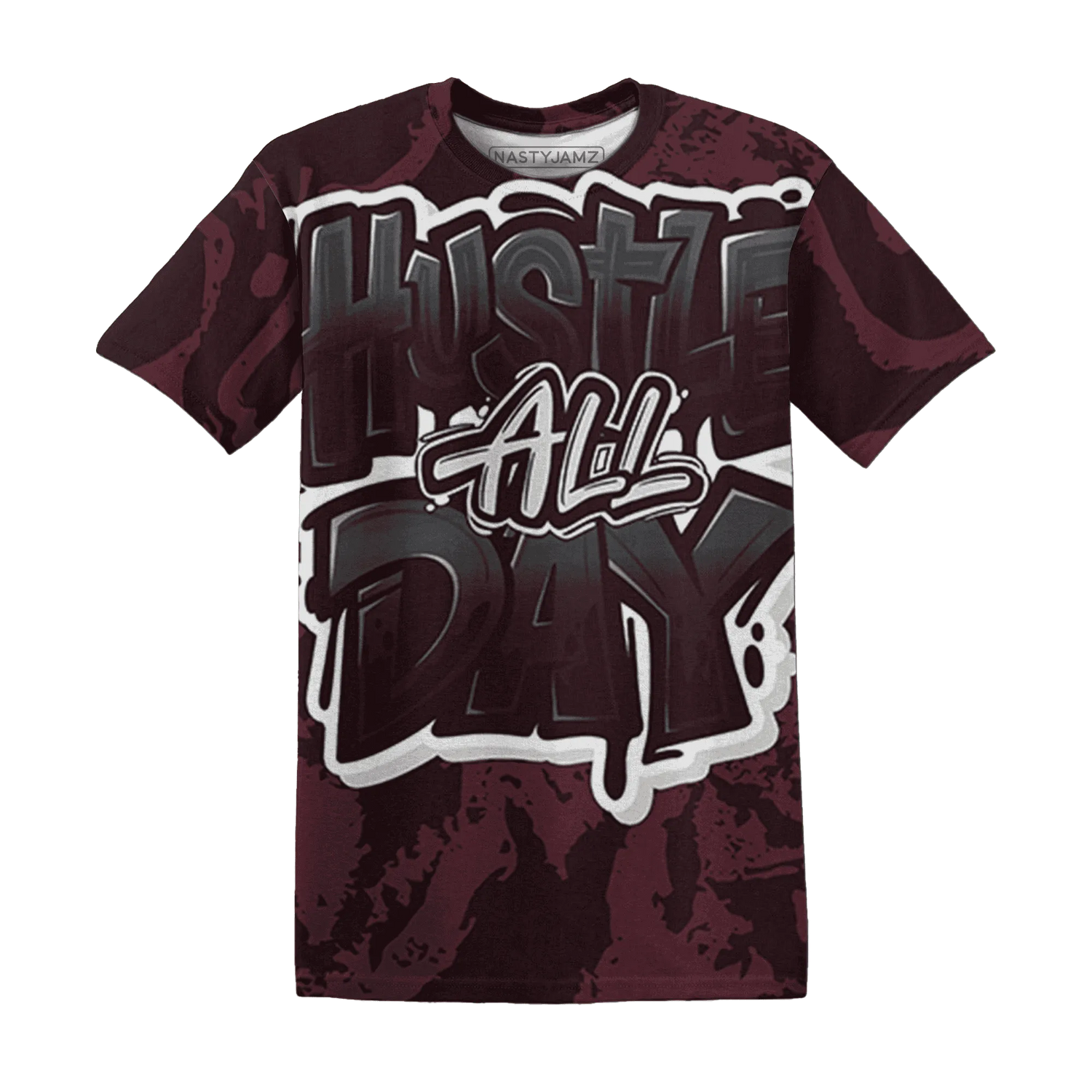 VaporMax-Night-Maron-Burgundy-T-Shirt-Match-Hustle-All-Day-3D