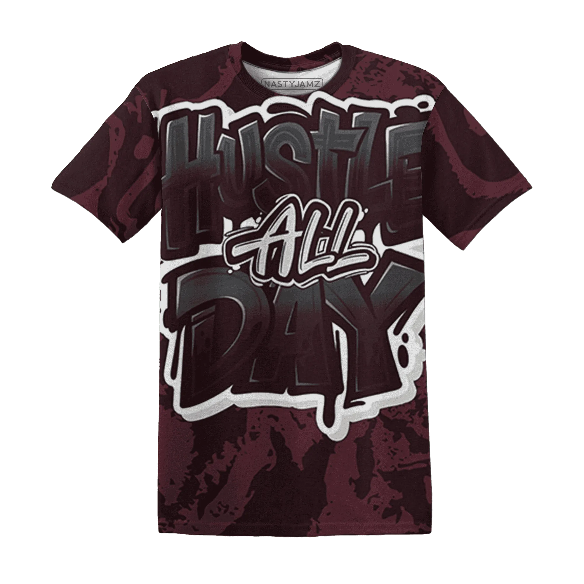 VaporMax-Night-Maron-Burgundy-T-Shirt-Match-Hustle-All-Day-3D