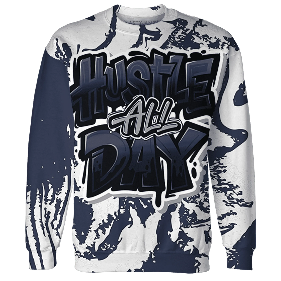 VaporMax-Plus-Midnight-Navy-White-Metallic-Silver-NastyJamz-Sweatshirt-Match-Hustle-All-Day-3D