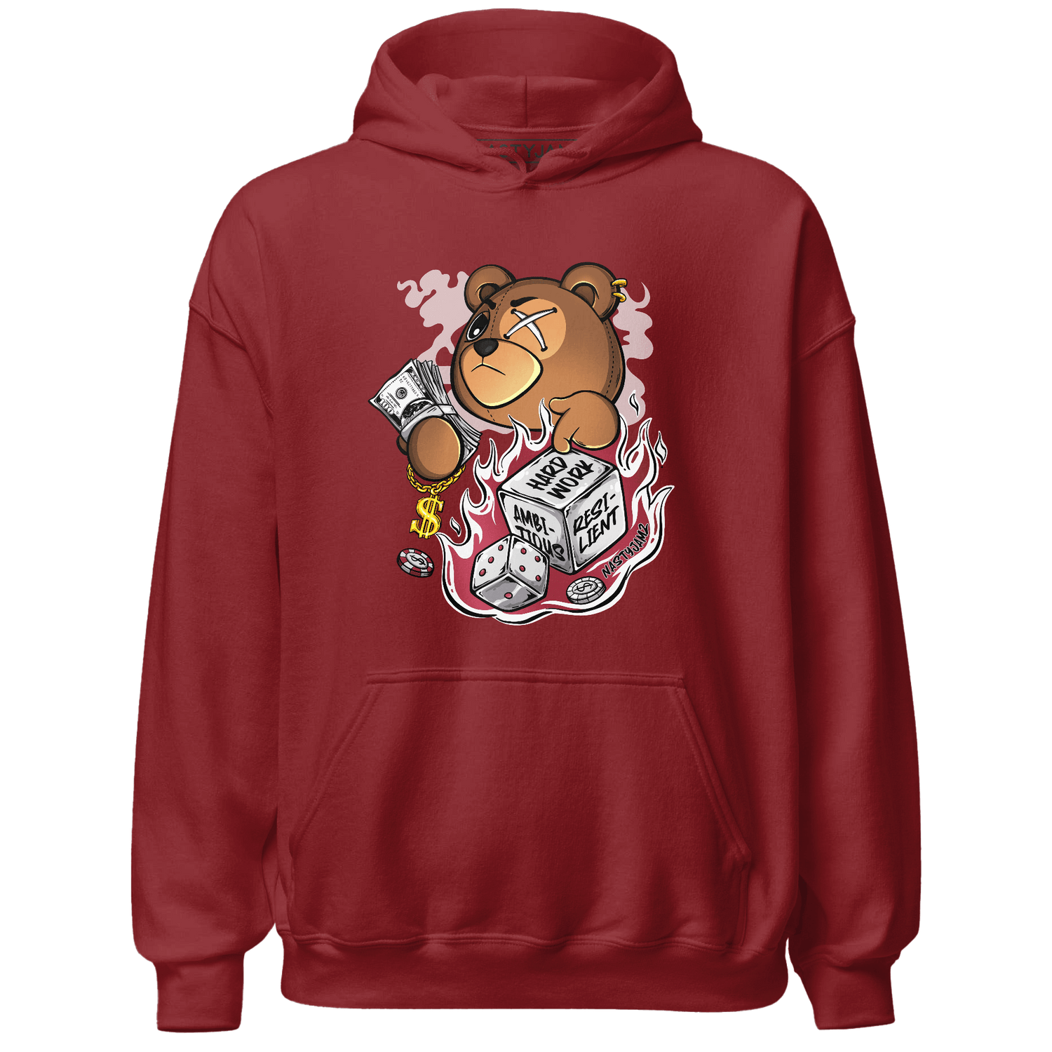 High 85 Metallic Burgundy 1s Hoodie Match Hustle Casino BER - NastyJamz