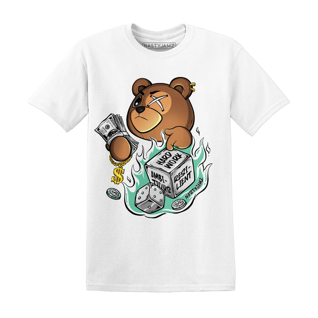 High OG Green Glow 1s T Shirt Match Hustle Casino BER - NastyJamz