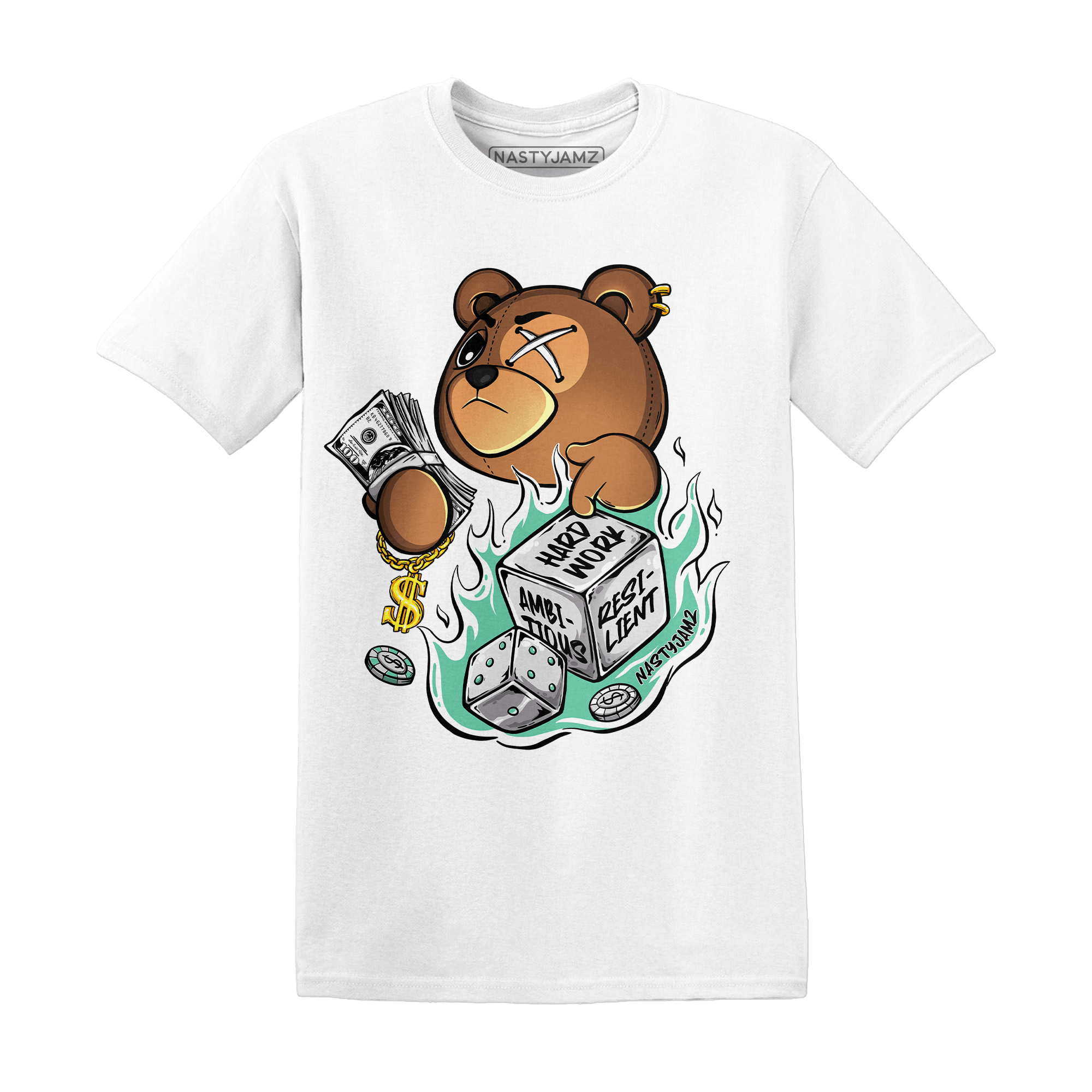 High OG Green Glow 1s T Shirt Match Hustle Casino BER - NastyJamz