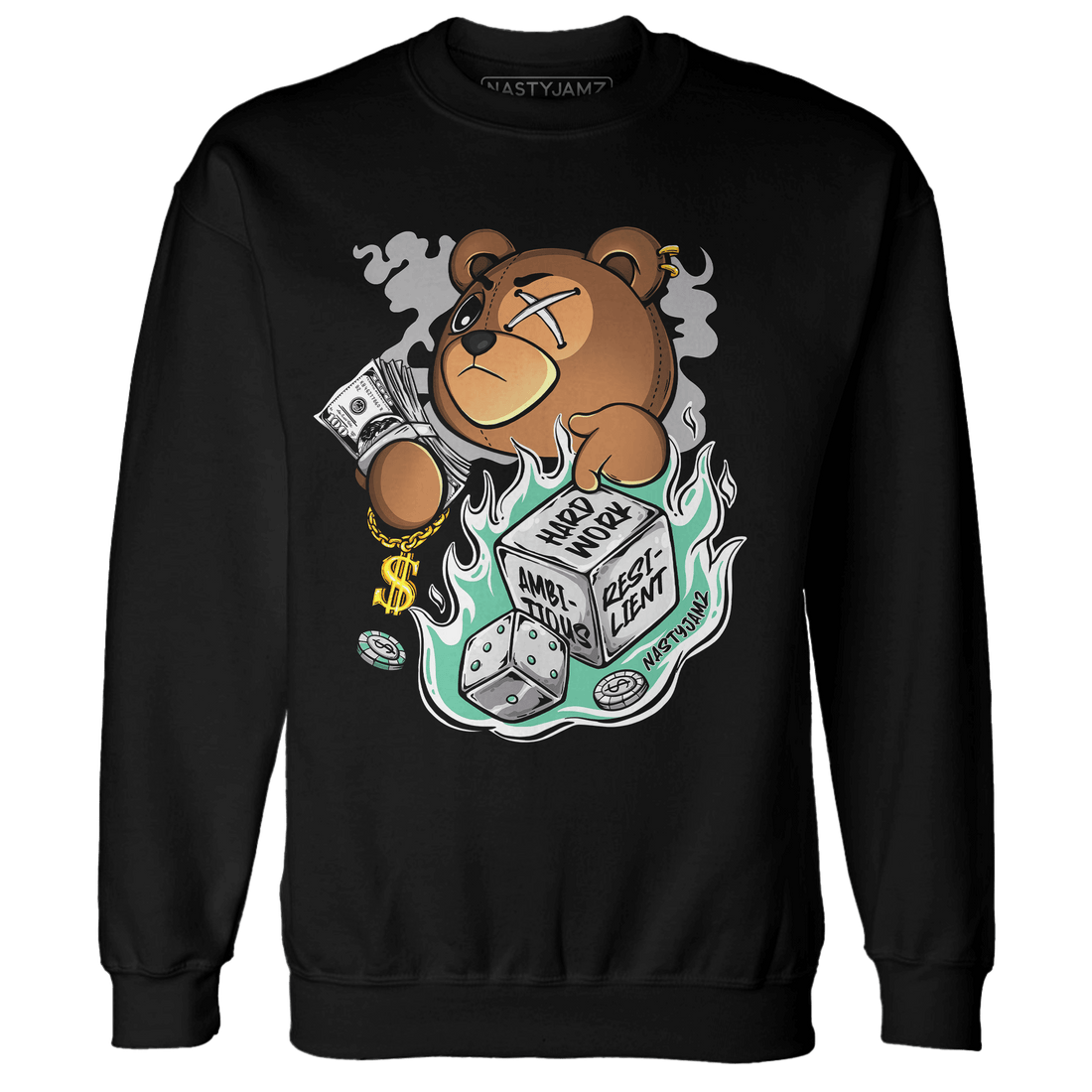 High OG Green Glow 1s Sweatshirt Match Hustle Casino BER - NastyJamz