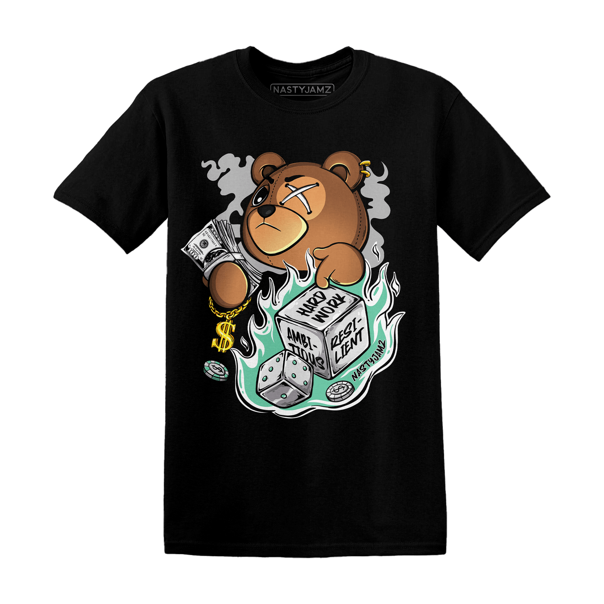 High OG Green Glow 1s T Shirt Match Hustle Casino BER - NastyJamz