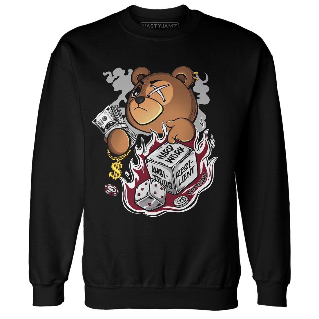 High White Team Red 1s Sweatshirt Match Hustle Casino BER - NastyJamz