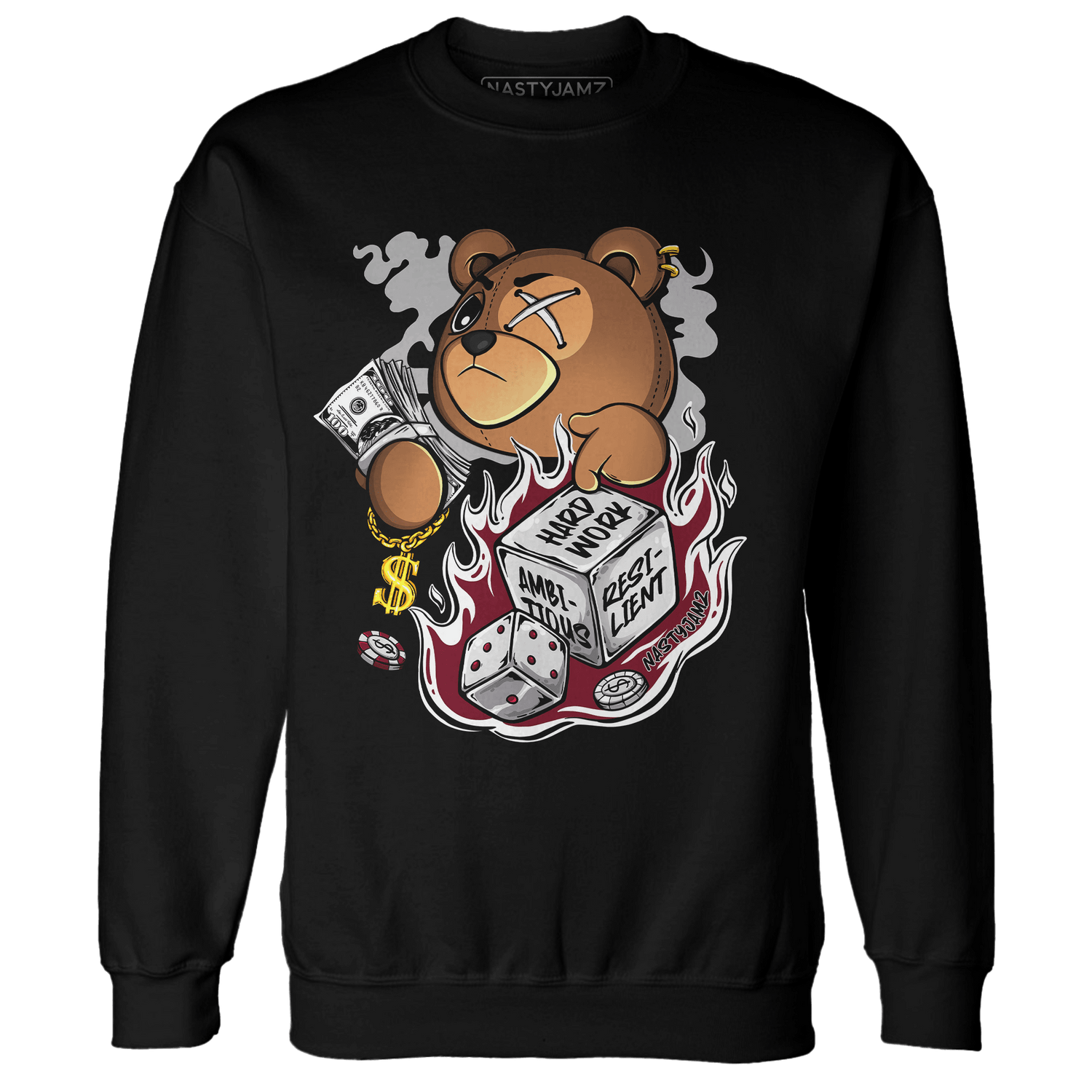 High White Team Red 1s Sweatshirt Match Hustle Casino BER - NastyJamz