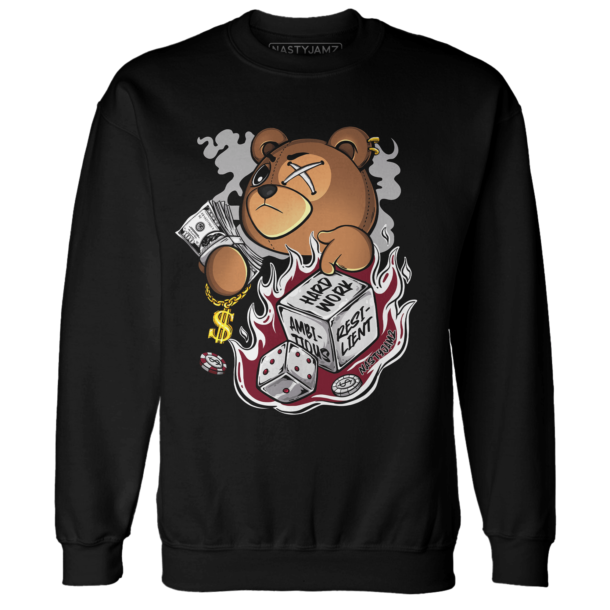 High White Team Red 1s Sweatshirt Match Hustle Casino BER - NastyJamz