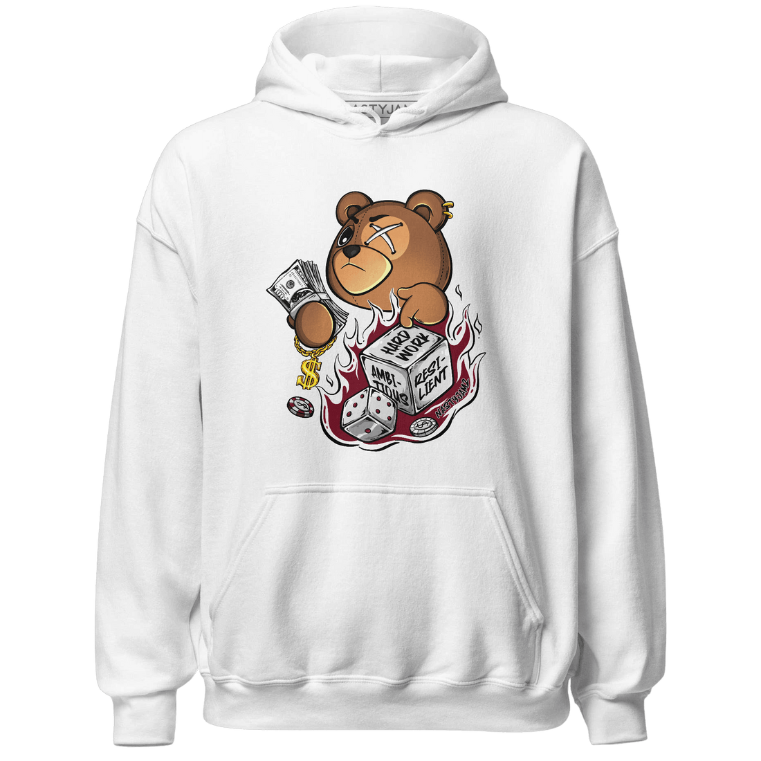 High White Team Red 1s Hoodie Match Hustle Casino BER - NastyJamz