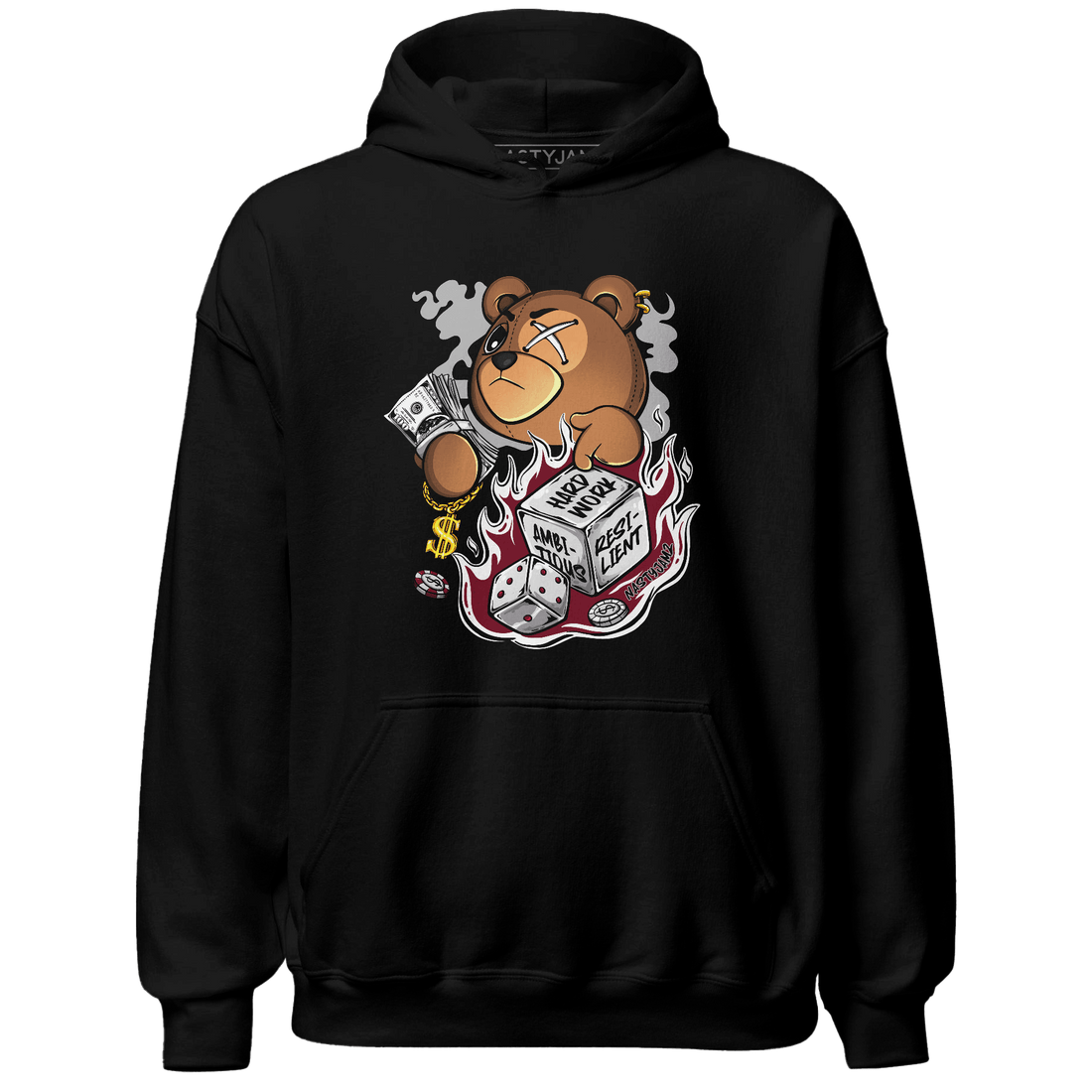 High White Team Red 1s Hoodie Match Hustle Casino BER - NastyJamz