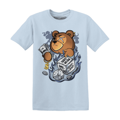 Mid Diffused Blue Grey 1s T Shirt Match Hustle Casino BER - NastyJamz