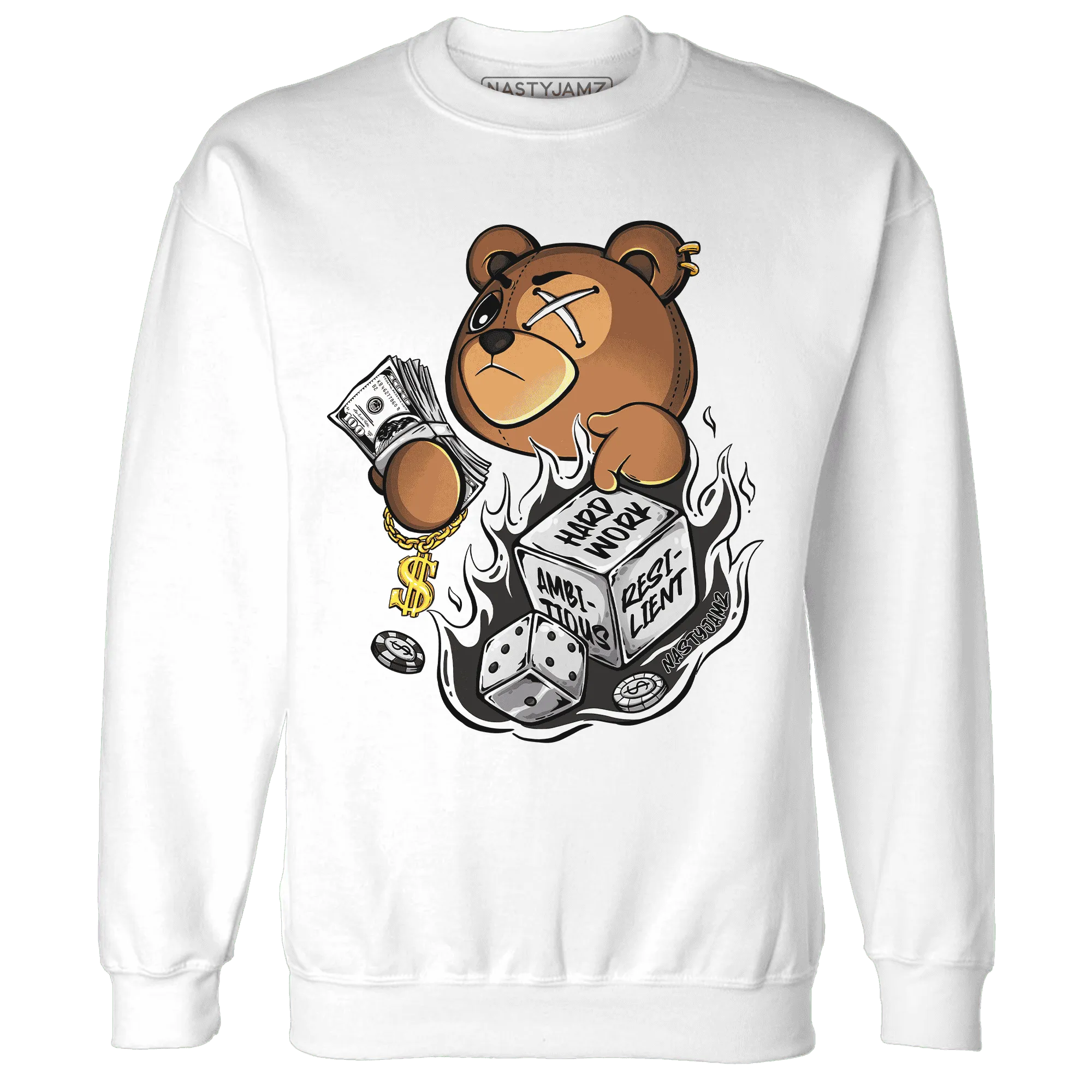 White-Thunder-4s-Sweatshirt-Match-Hustle-Casino-BER