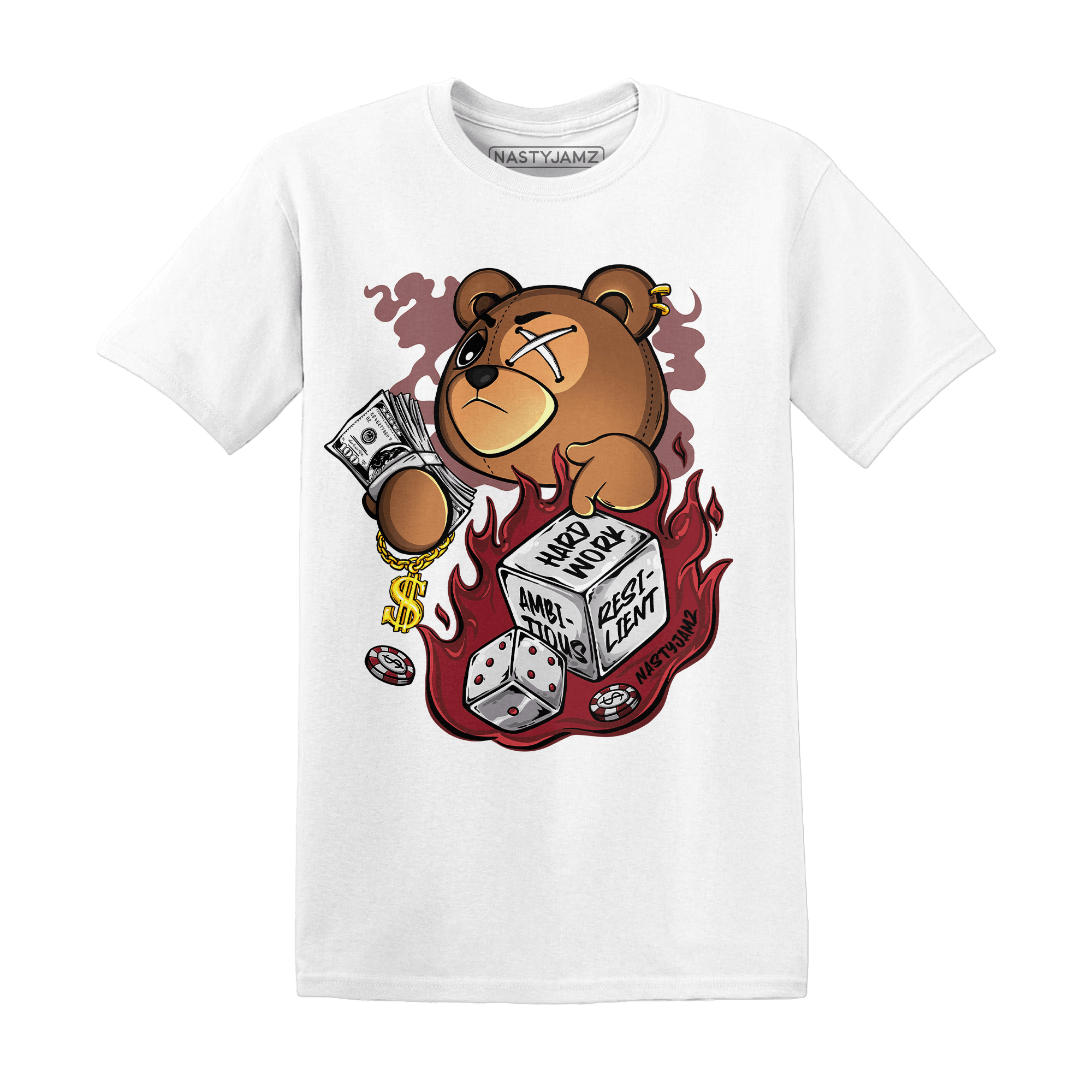 Cherry 12s T Shirt Match Hustle Casino BER - NastyJamz