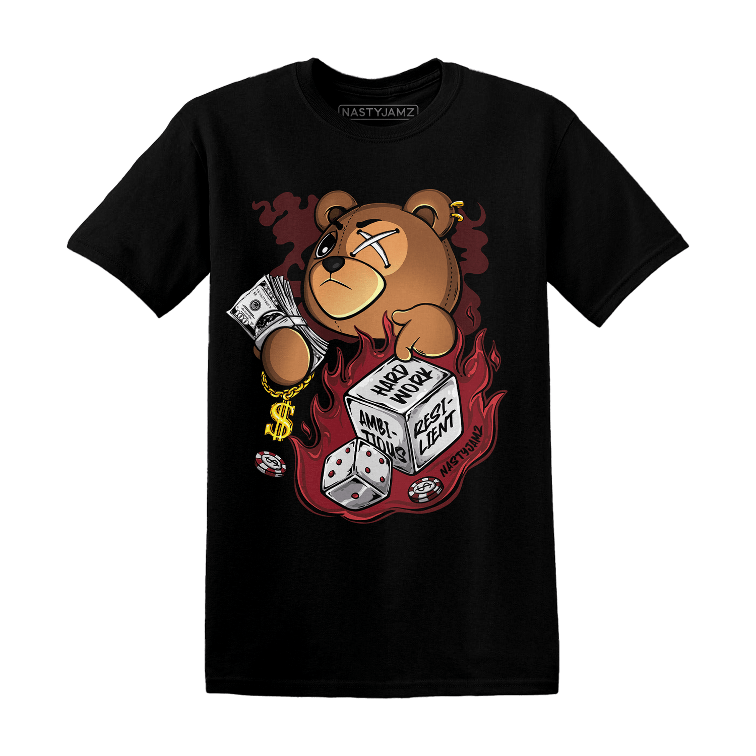 Cherry 12s T Shirt Match Hustle Casino BER - NastyJamz