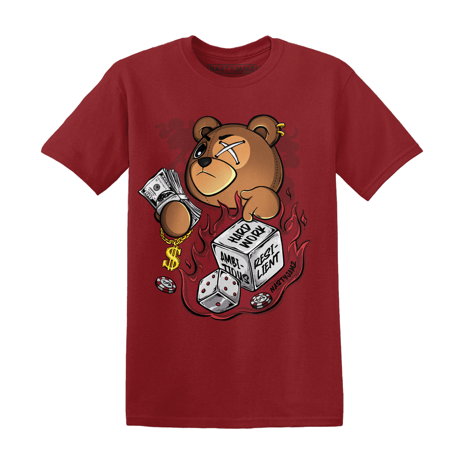 Cherry 12s T Shirt Match Hustle Casino BER - NastyJamz