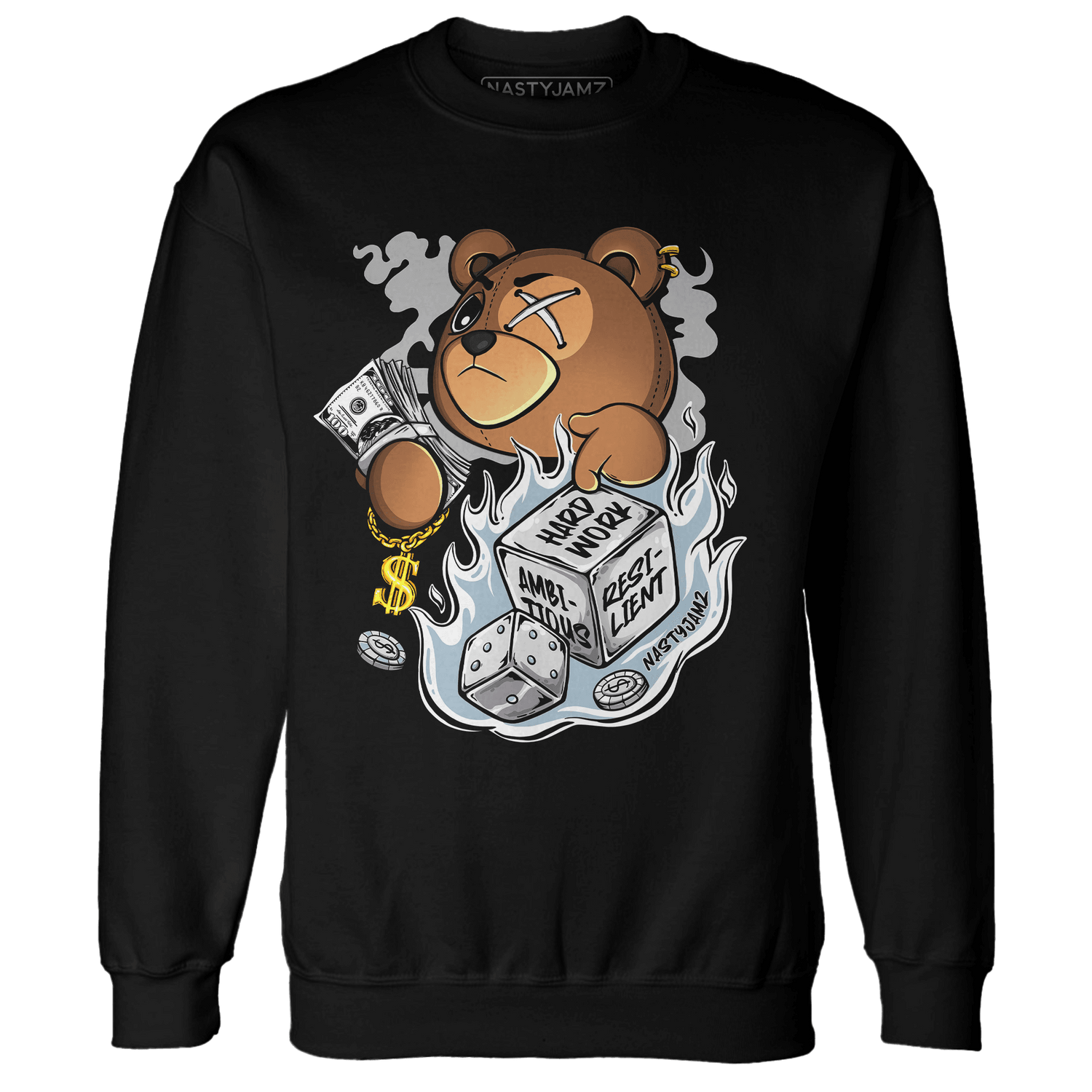 Blue Grey 13s Sweatshirt Match Hustle Casino BER - NastyJamz