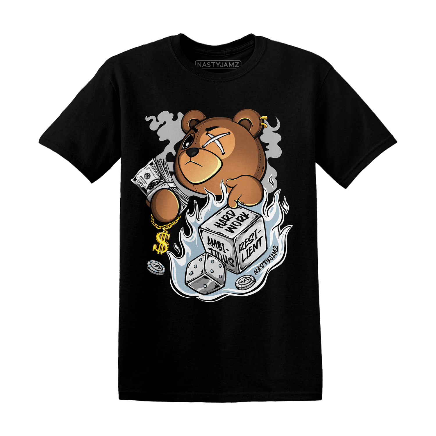 Blue Grey 13s T Shirt Match Hustle Casino BER - NastyJamz