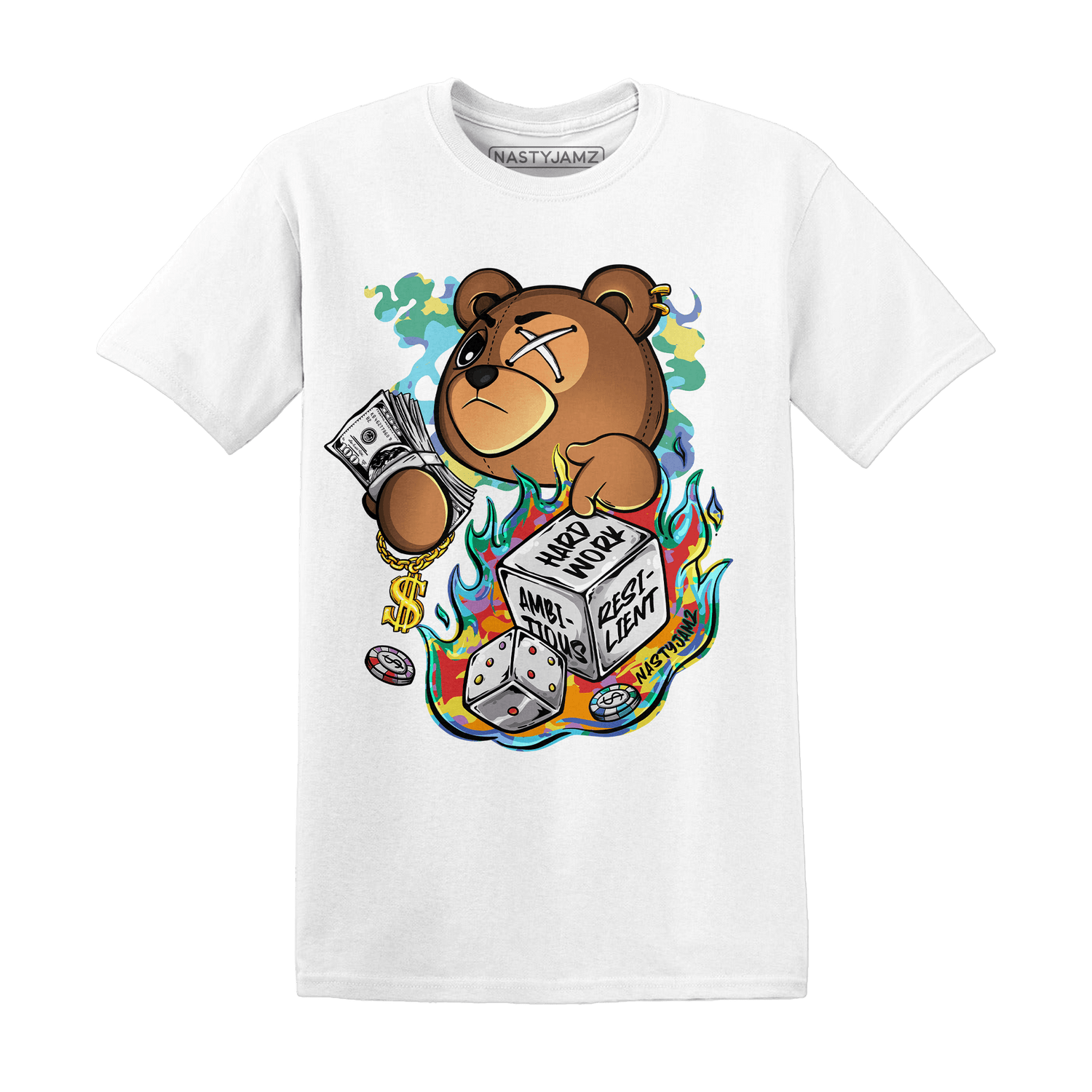 Mid GS Six Championships 1s T Shirt Match Hustle Casino BER - NastyJamz