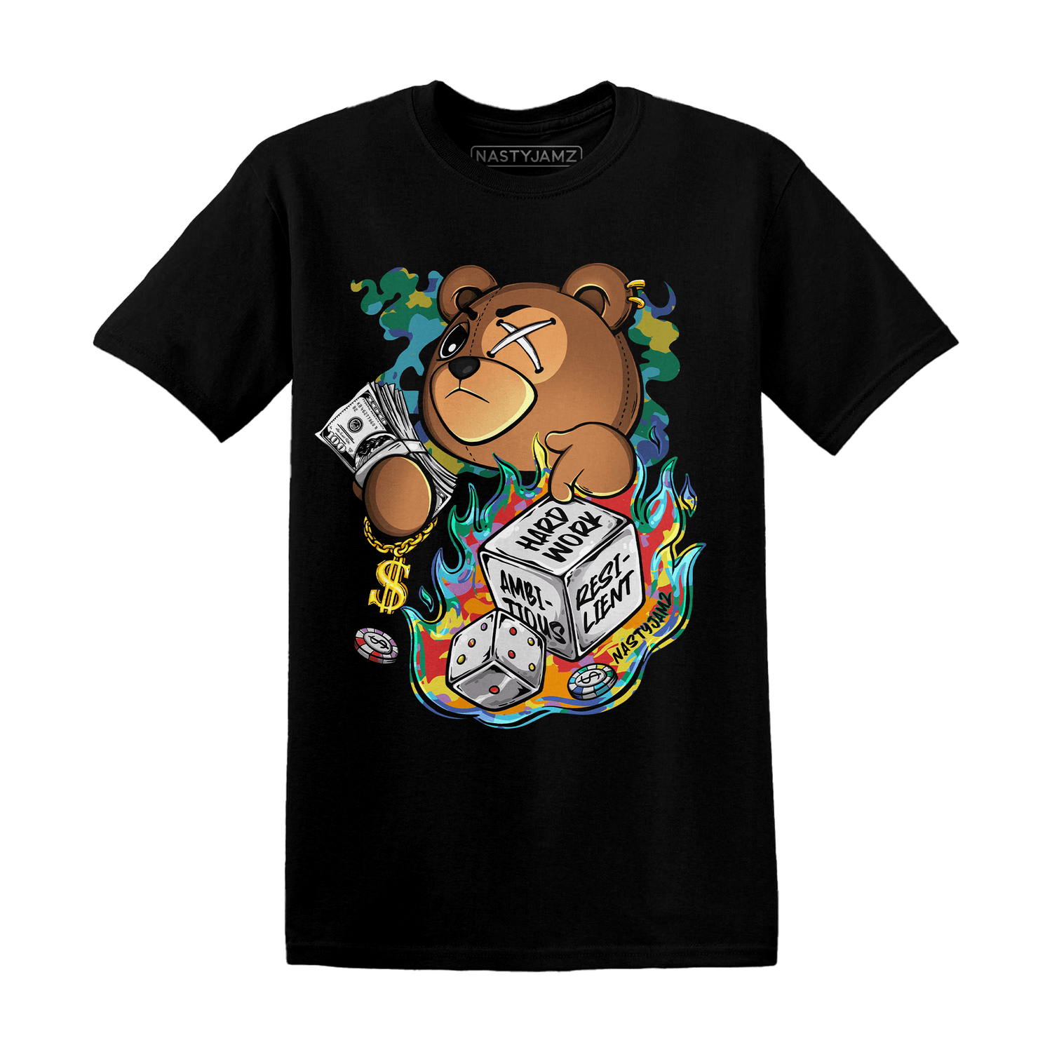 Mid GS Six Championships 1s T Shirt Match Hustle Casino BER - NastyJamz