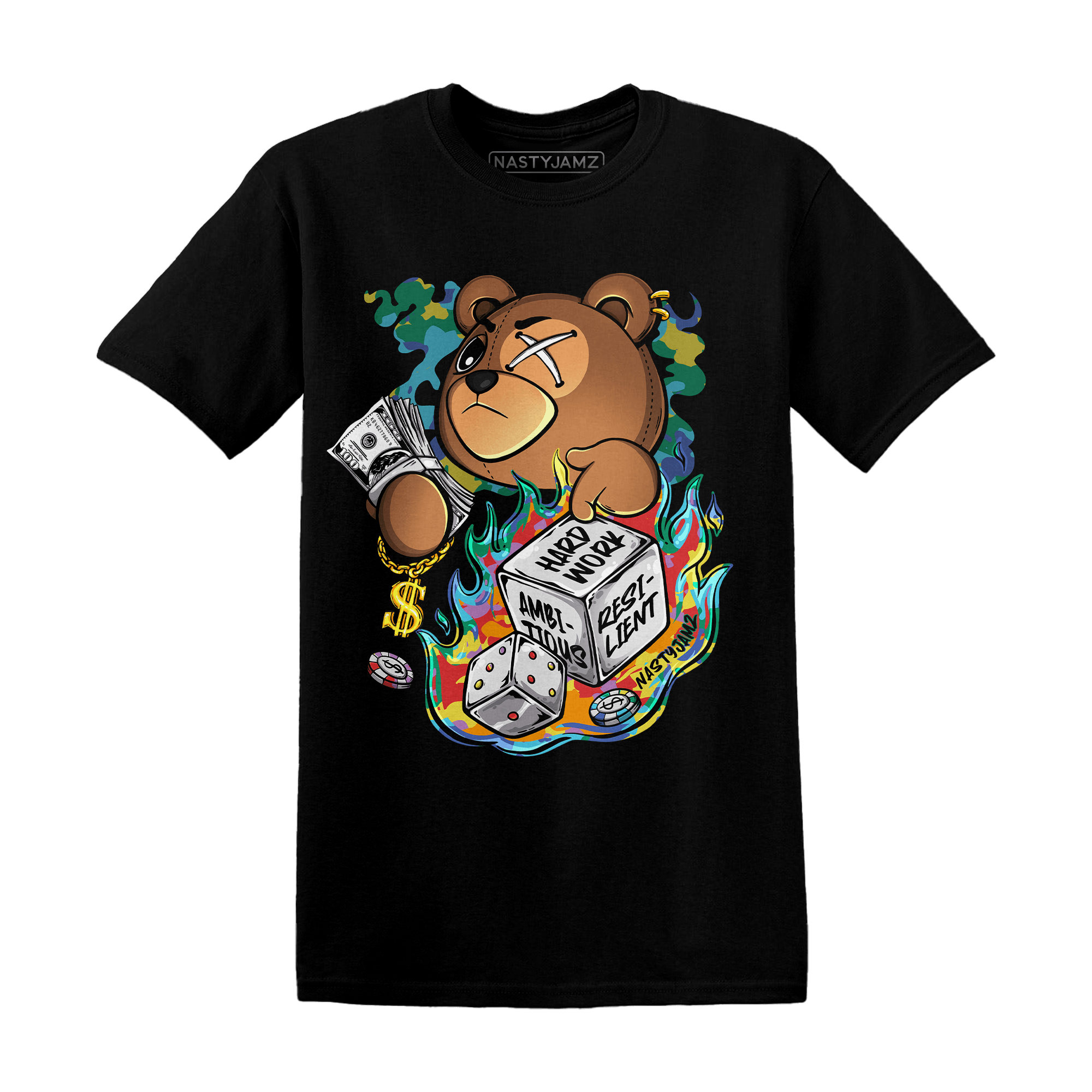 Mid GS Six Championships 1s T Shirt Match Hustle Casino BER - NastyJamz