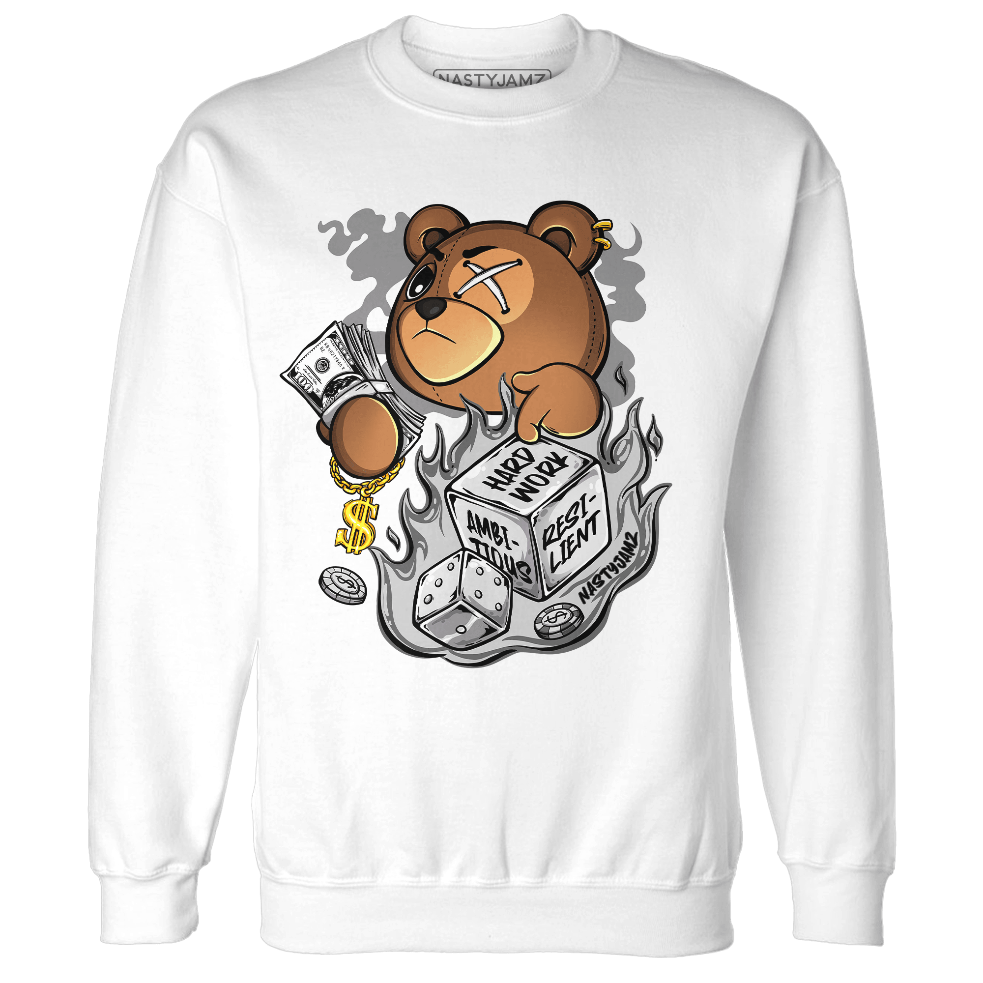 Retro High OG Black White 1s Sweatshirt Match Hustle Casino BER - NastyJamz