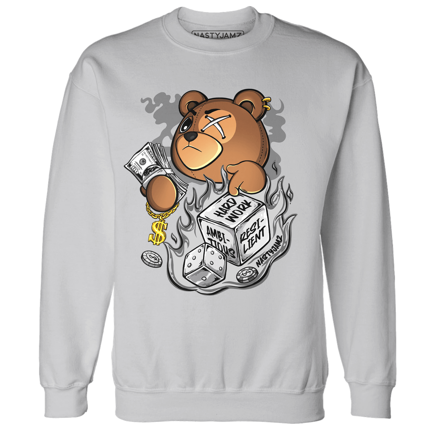 Retro High OG Black White 1s Sweatshirt Match Hustle Casino BER - NastyJamz