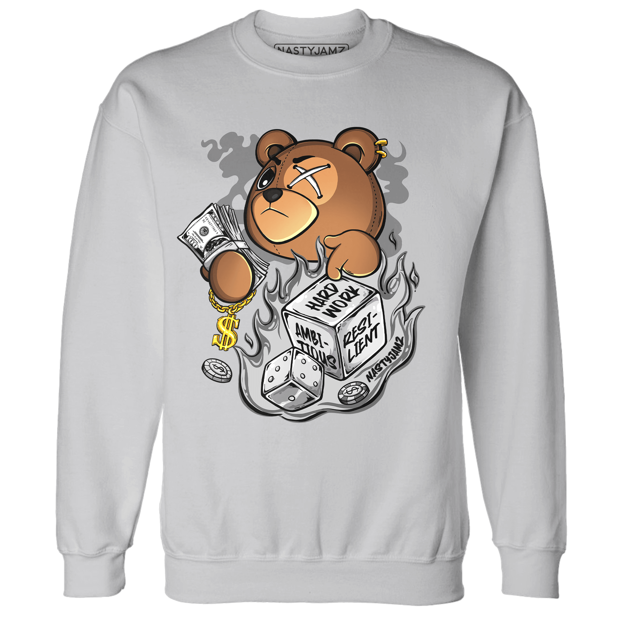 Retro High OG Black White 1s Sweatshirt Match Hustle Casino BER - NastyJamz