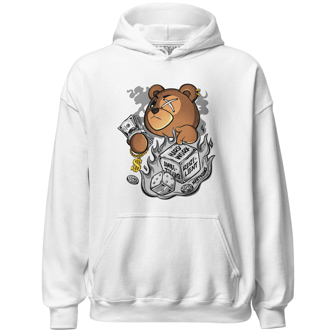 Retro High OG Black White 1s Hoodie Match Hustle Casino BER - NastyJamz
