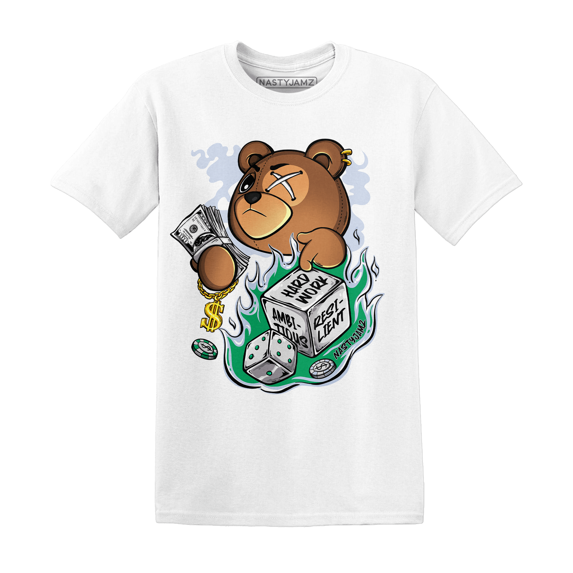 Lucky Green 5s T Shirt Match Hustle Casino BER - NastyJamz