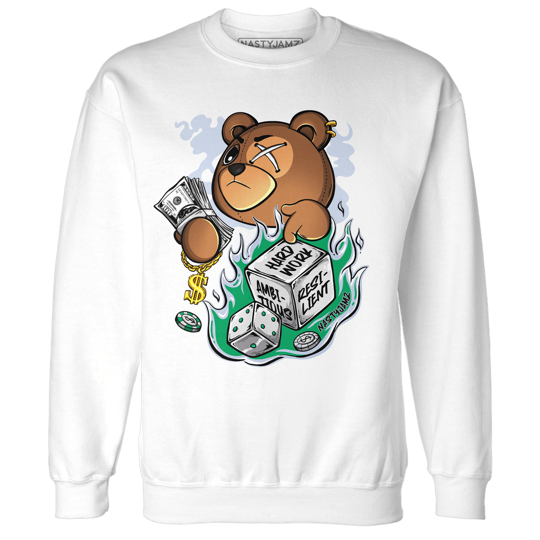 Lucky Green 5s Sweatshirt Match Hustle Casino BER - NastyJamz