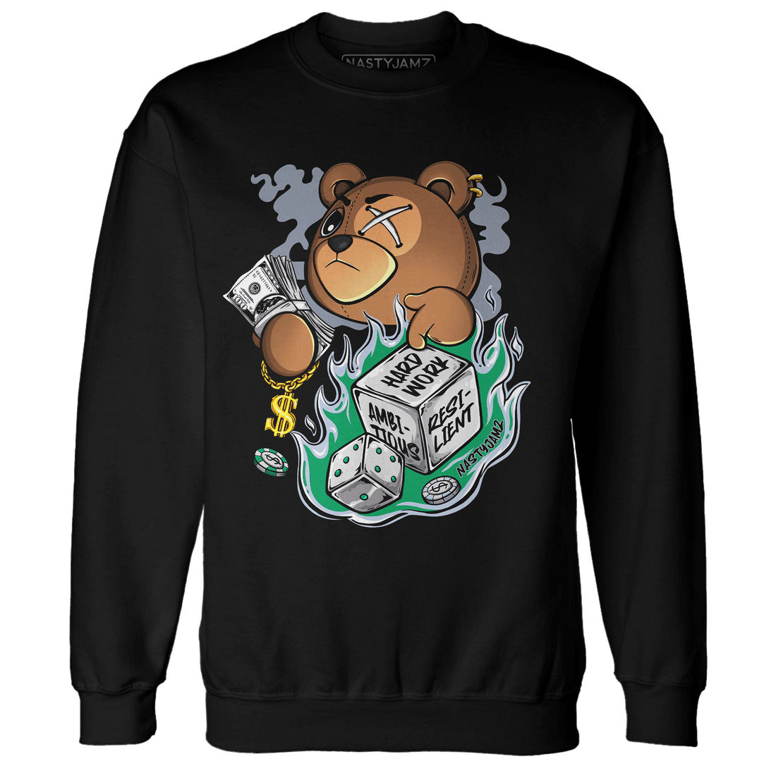 Lucky Green 5s Sweatshirt Match Hustle Casino BER - NastyJamz