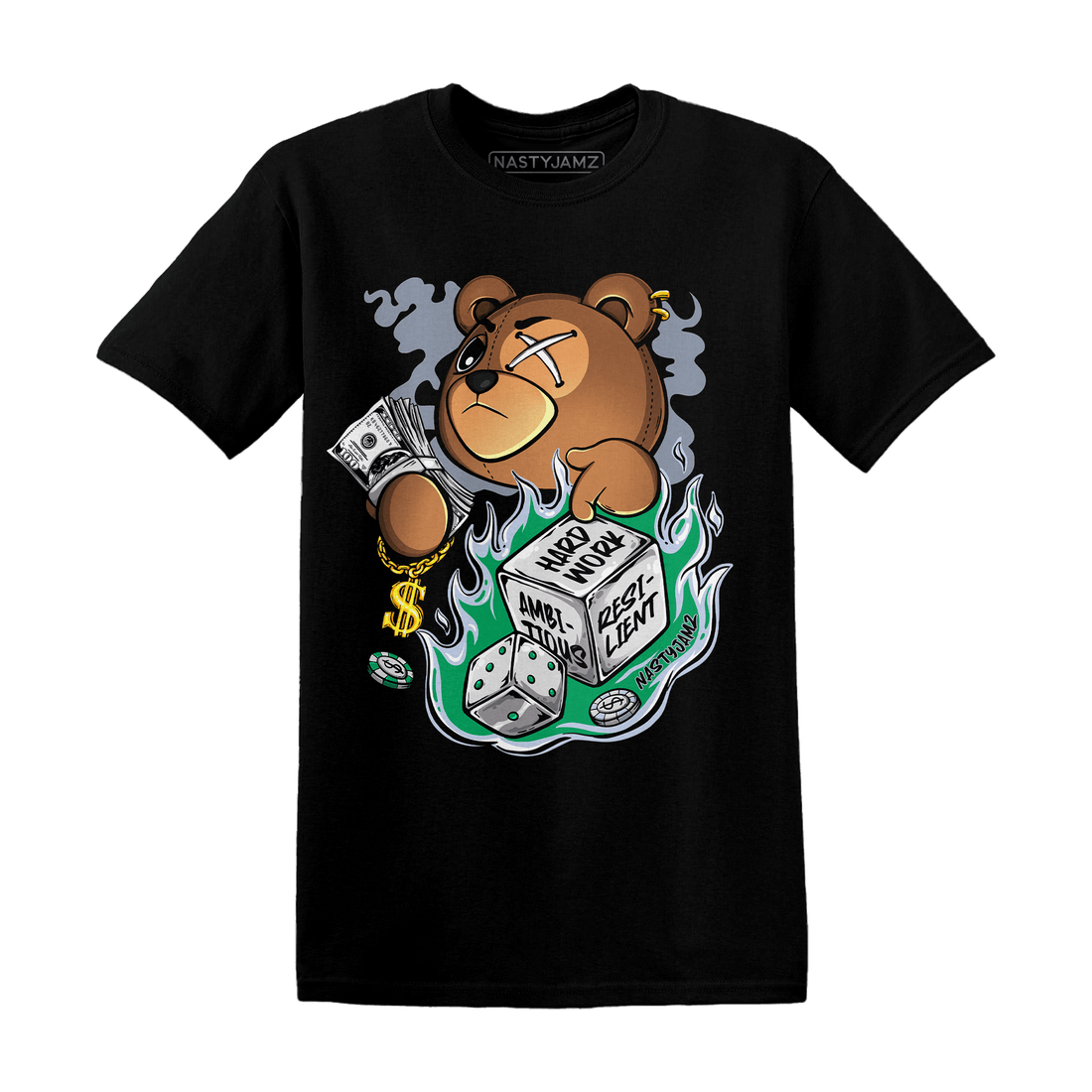 Lucky Green 5s T Shirt Match Hustle Casino BER - NastyJamz