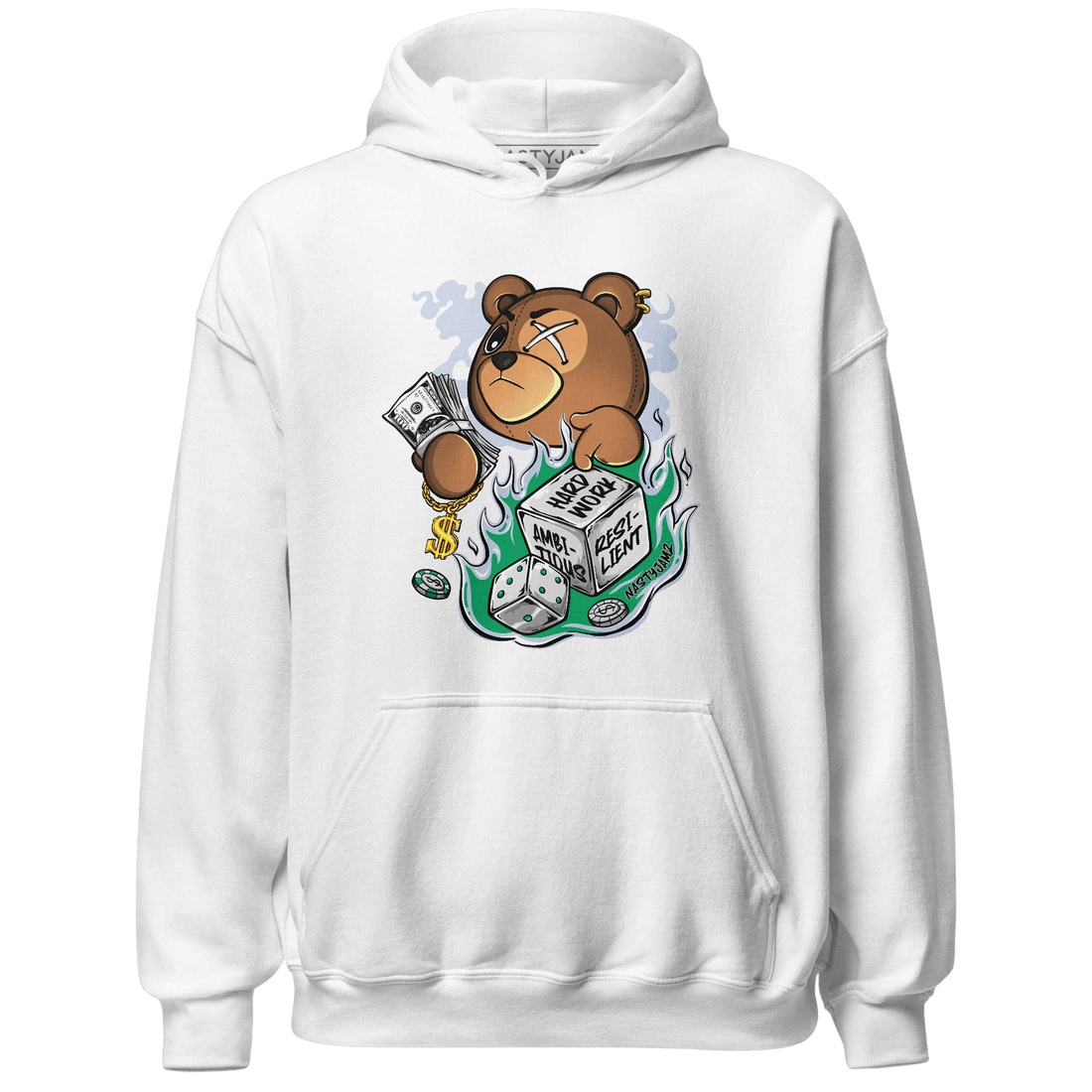 Lucky Green 5s Hoodie Match Hustle Casino BER - NastyJamz