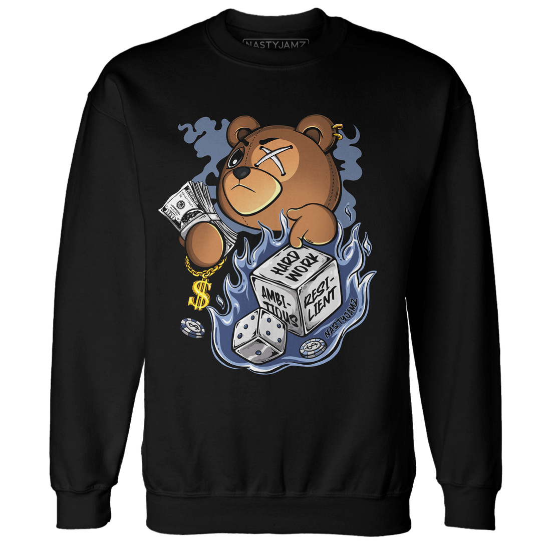 Midnight Navy 5s Sweatshirt Match Hustle Casino BER - NastyJamz