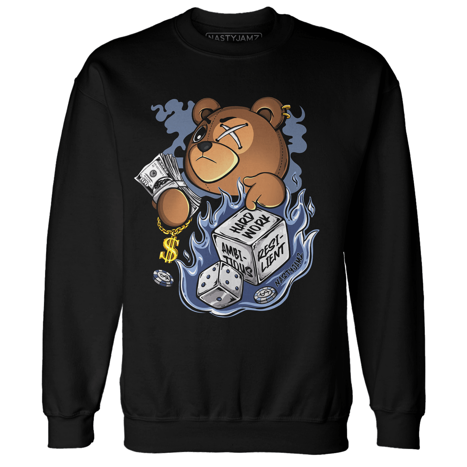 Midnight Navy 5s Sweatshirt Match Hustle Casino BER - NastyJamz