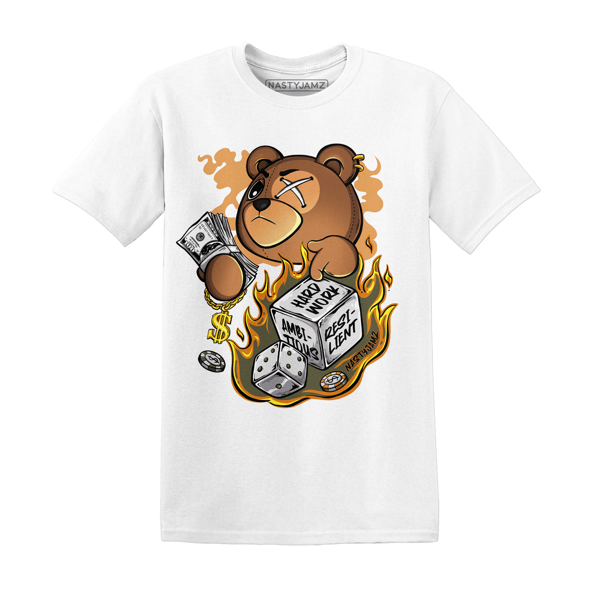 Olive 5s T Shirt Match Hustle Casino BER - NastyJamz