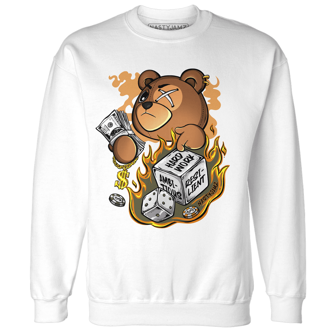 Olive 5s Sweatshirt Match Hustle Casino BER - NastyJamz