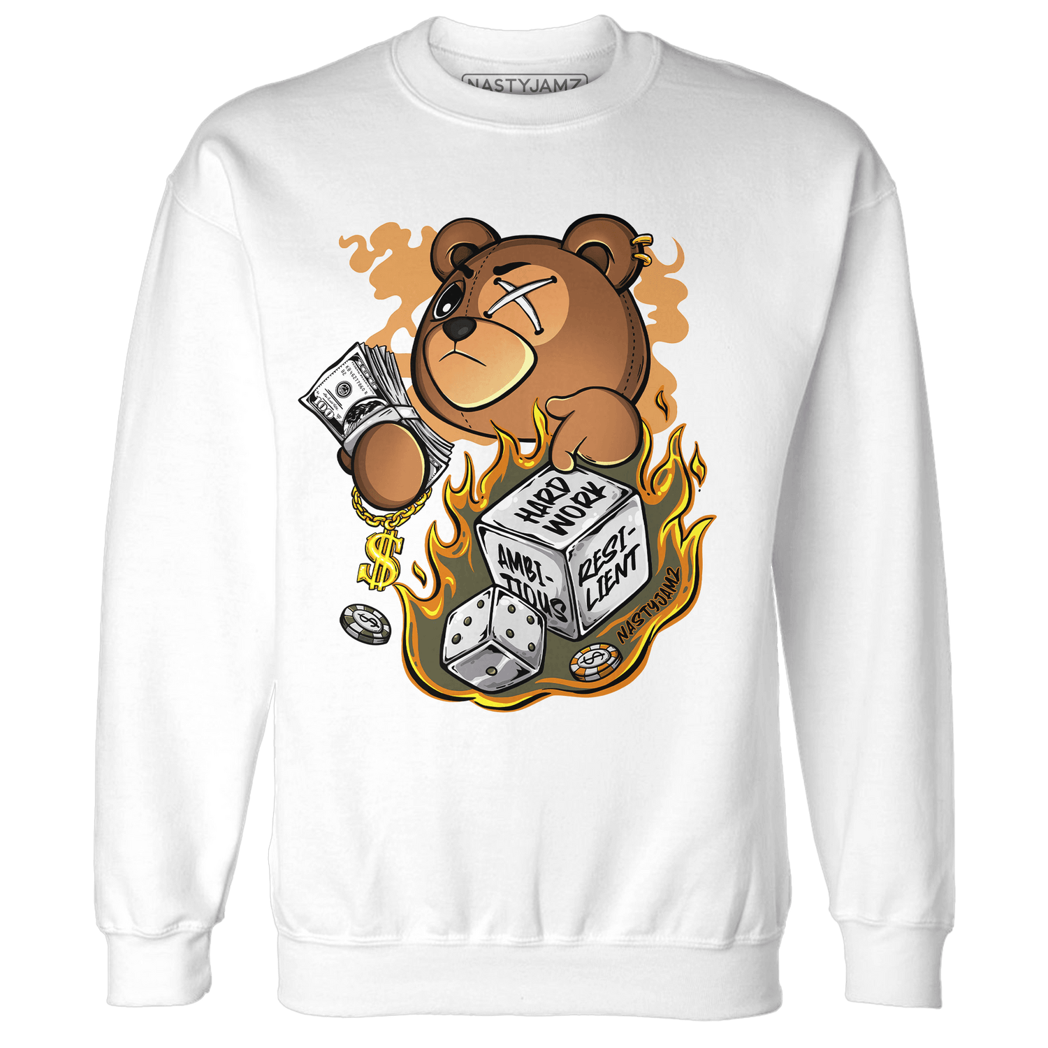 Olive 5s Sweatshirt Match Hustle Casino BER - NastyJamz