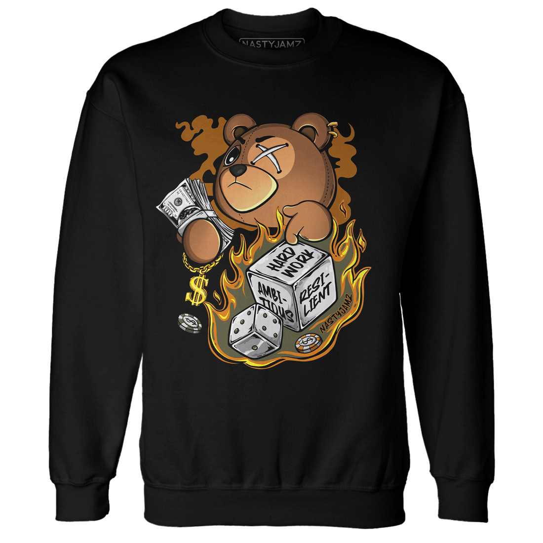 Olive 5s Sweatshirt Match Hustle Casino BER - NastyJamz