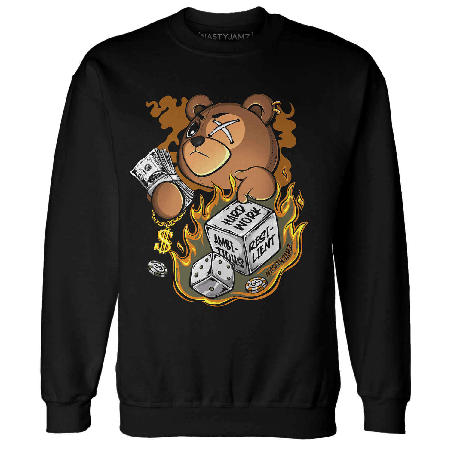 Olive 5s Sweatshirt Match Hustle Casino BER - NastyJamz