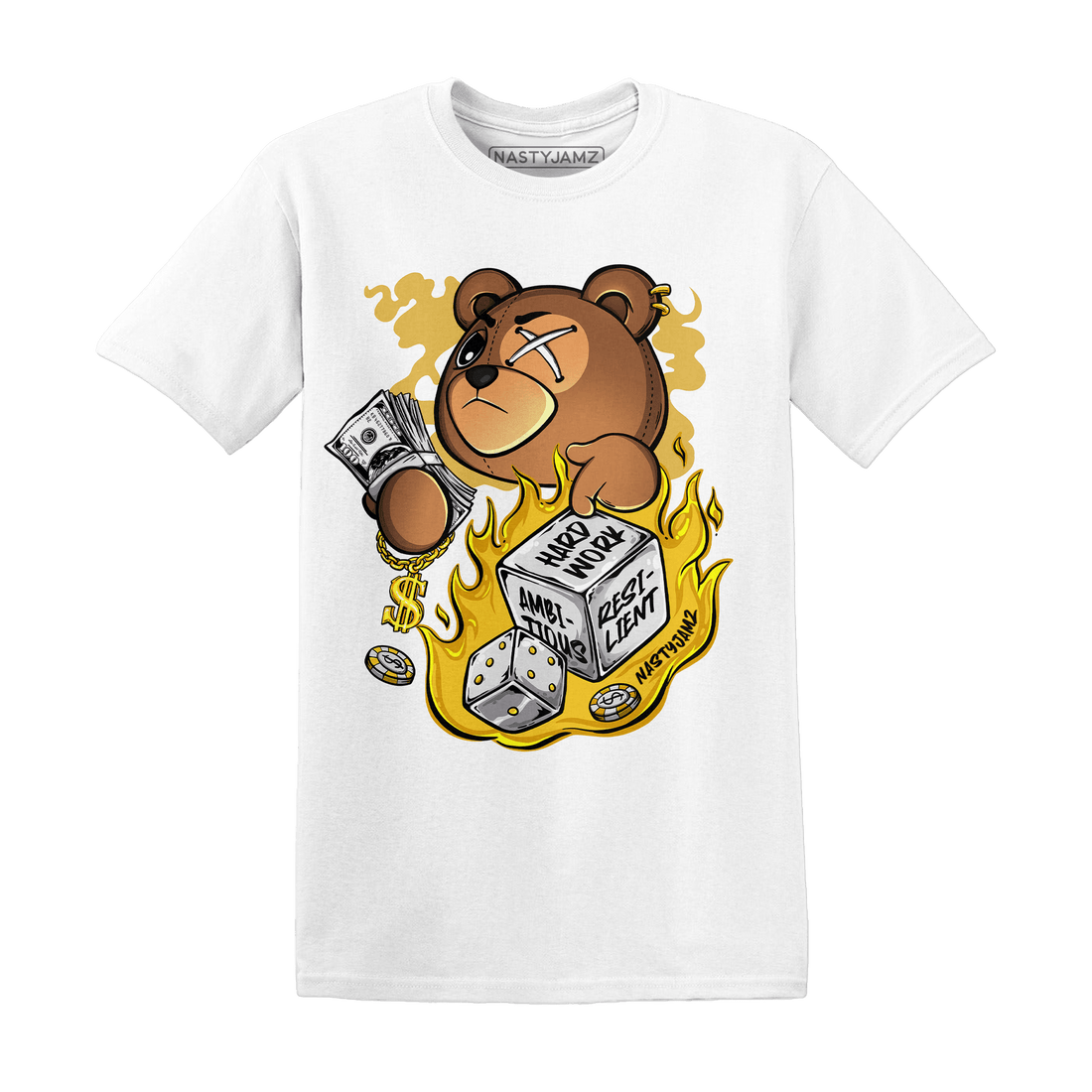 Yellow Ochre 6s T Shirt Match Hustle Casino BER - NastyJamz