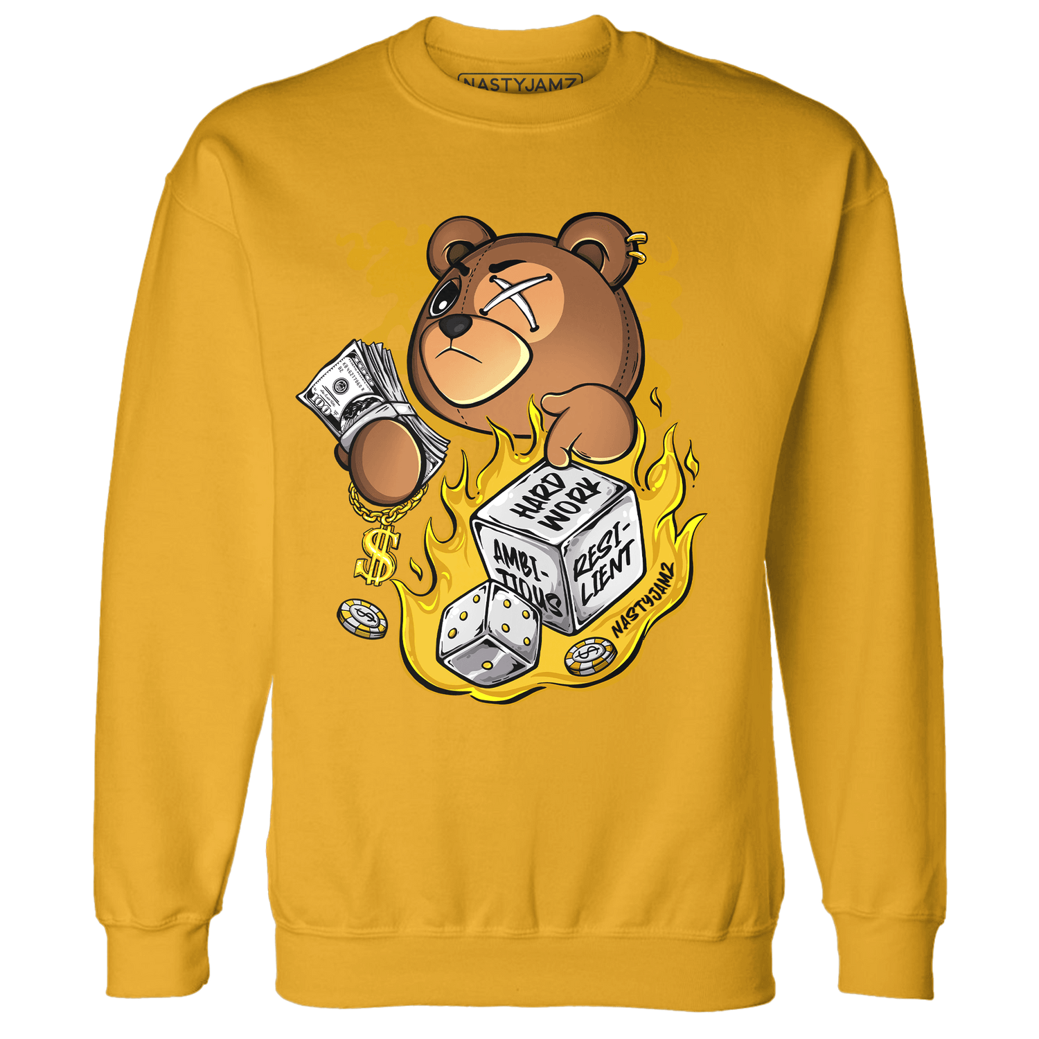 Yellow Ochre 6s Sweatshirt Match Hustle Casino BER - NastyJamz
