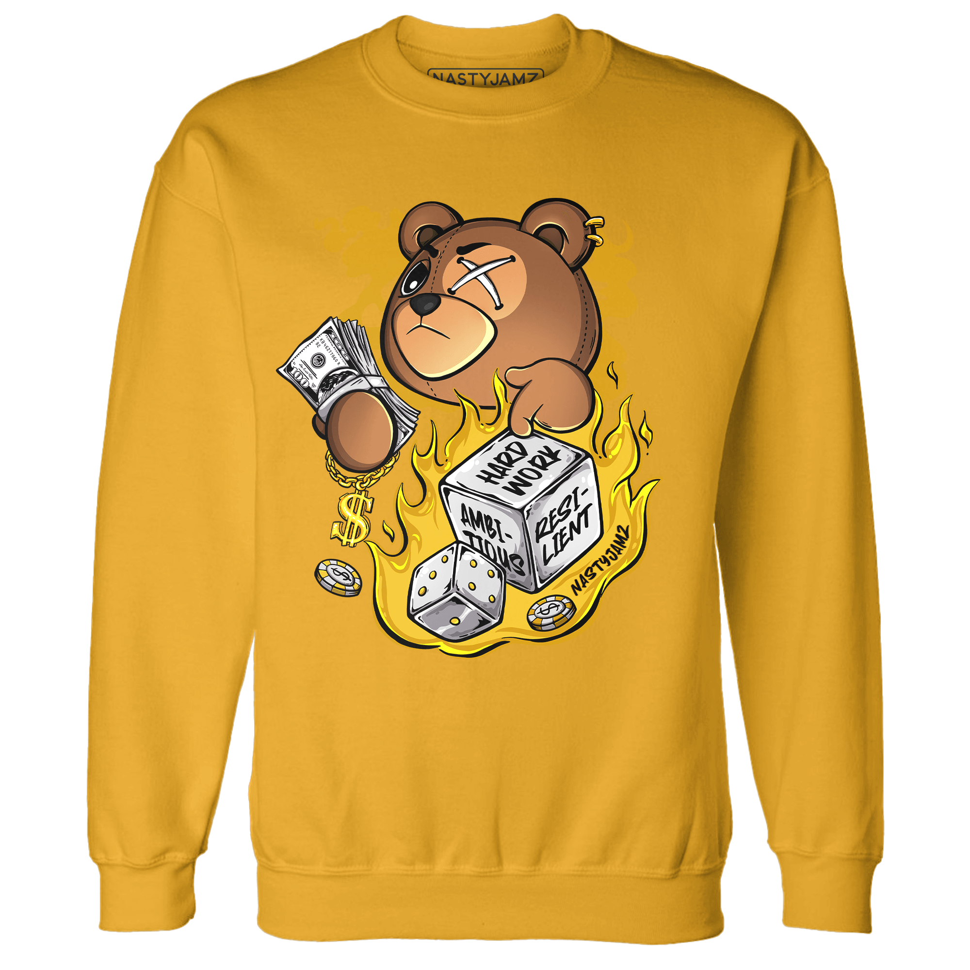 Yellow Ochre 6s Sweatshirt Match Hustle Casino BER - NastyJamz