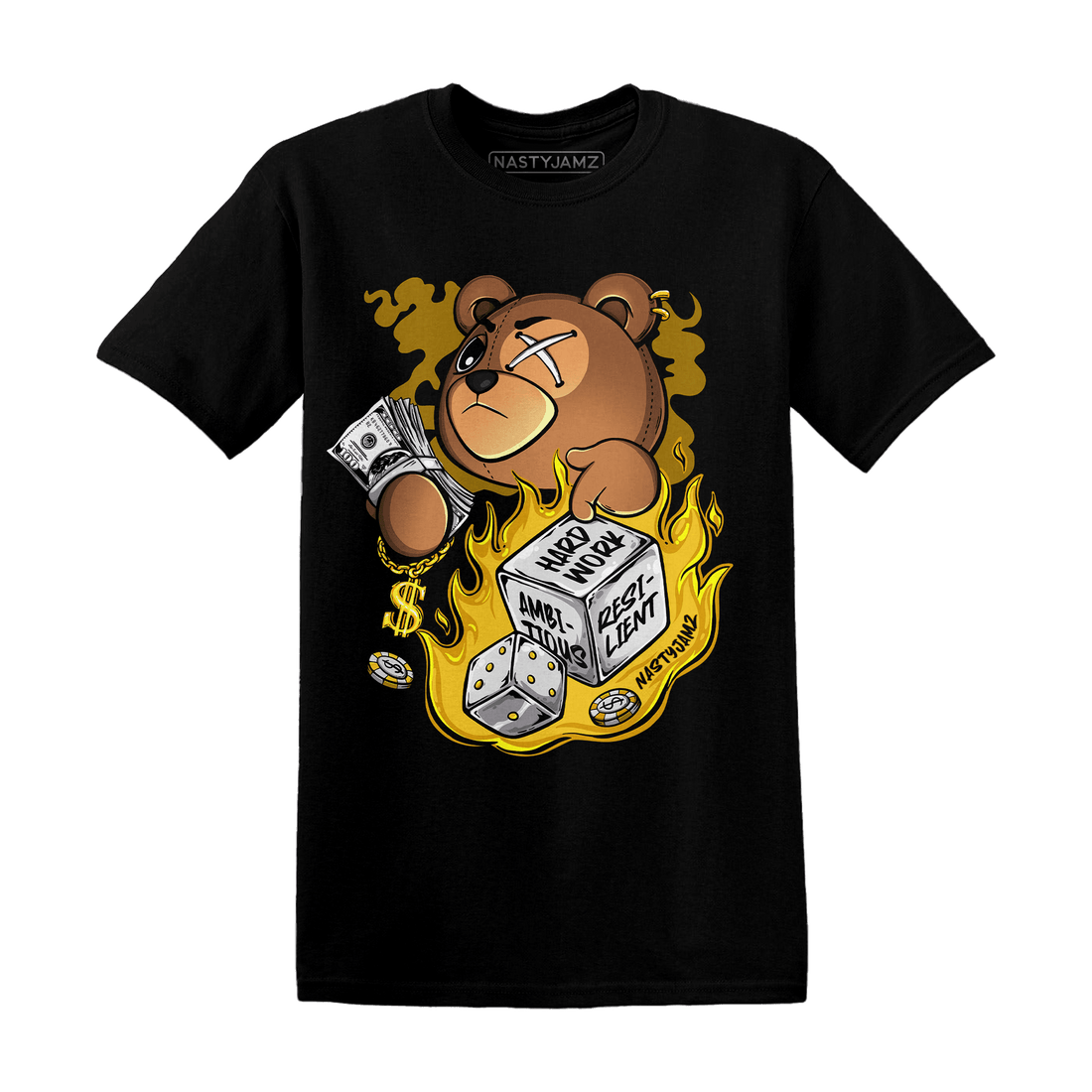 Yellow Ochre 6s T Shirt Match Hustle Casino BER - NastyJamz