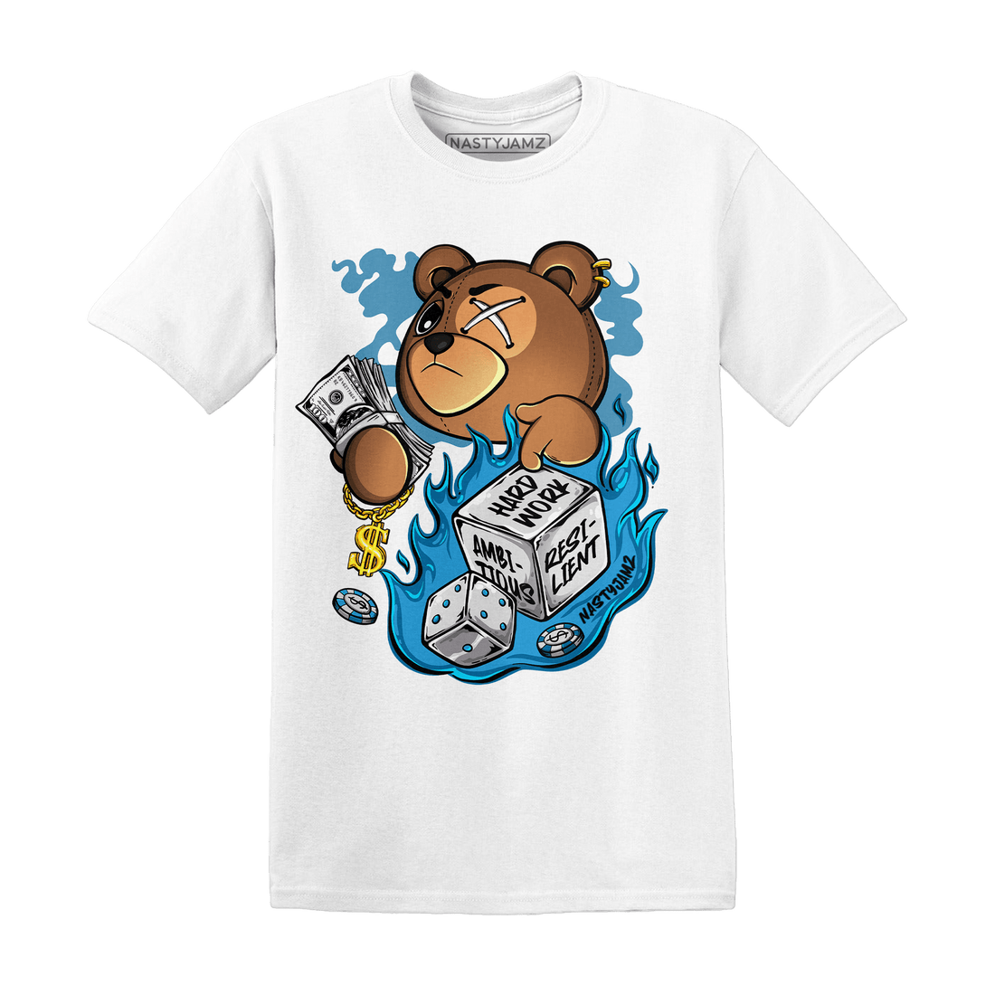 Powder Blue 9s T Shirt Match Hustle Casino BER - NastyJamz