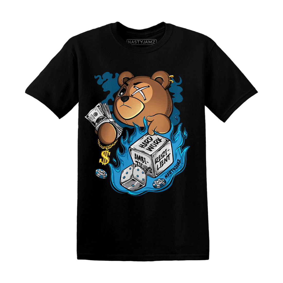 Powder Blue 9s T Shirt Match Hustle Casino BER - NastyJamz