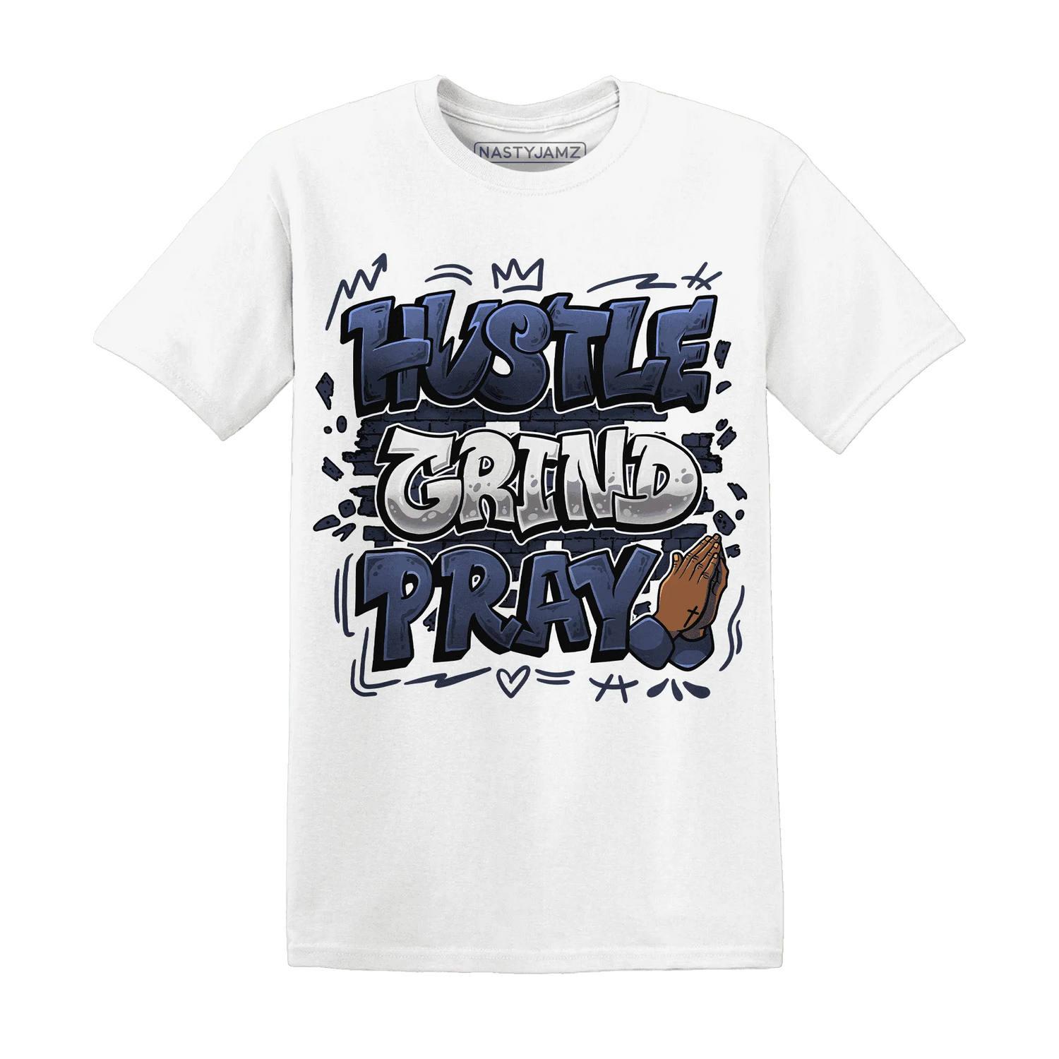 Low-Diffused-Blue-11s-T-Shirt-Match-Hustle-Grind-Pray