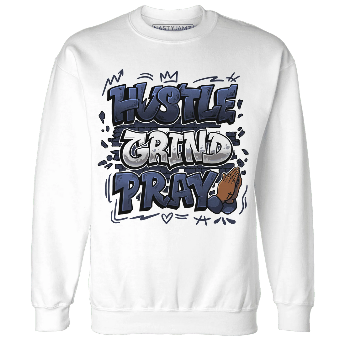 Low-Diffused-Blue-11s-Sweatshirt-Match-Hustle-Grind-Pray