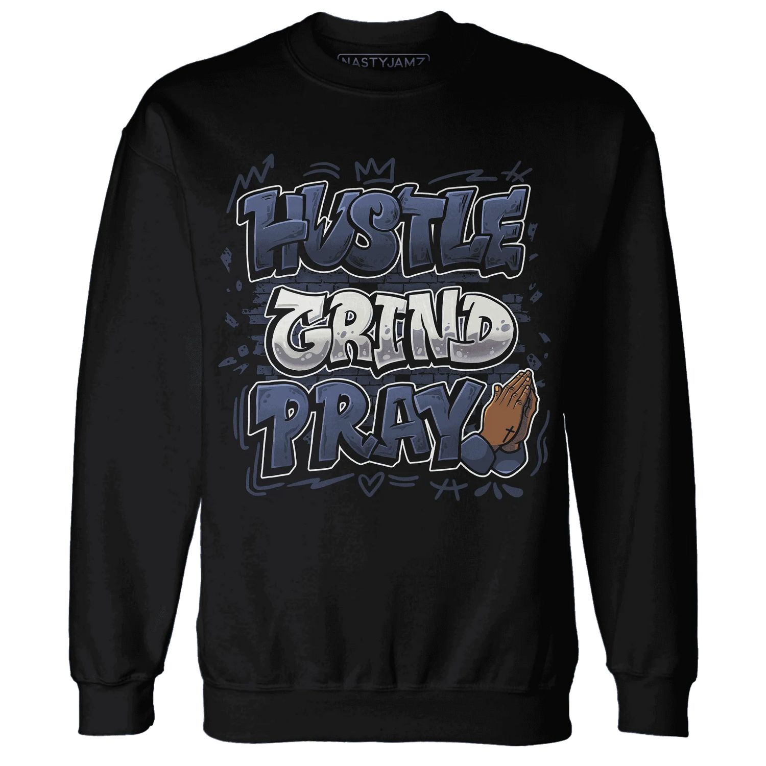Low-Diffused-Blue-11s-Sweatshirt-Match-Hustle-Grind-Pray