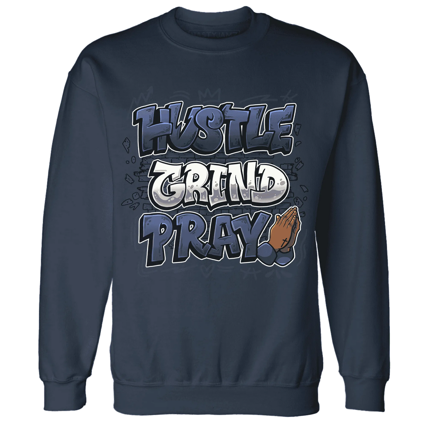 Low-Diffused-Blue-11s-Sweatshirt-Match-Hustle-Grind-Pray